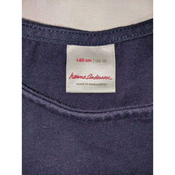 Hanna Andersson Pocket Art Dress Cat Double Pockets Size 10 Navy Size 140 - Picture 11 of 16